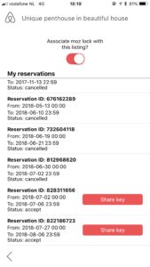 Failed Danalock AirBnB integration